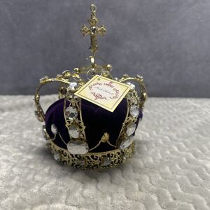 Mark Roberts Queens Crown Regal Purple Elegance 6 X 7.5 Inches Missing 3 Stones